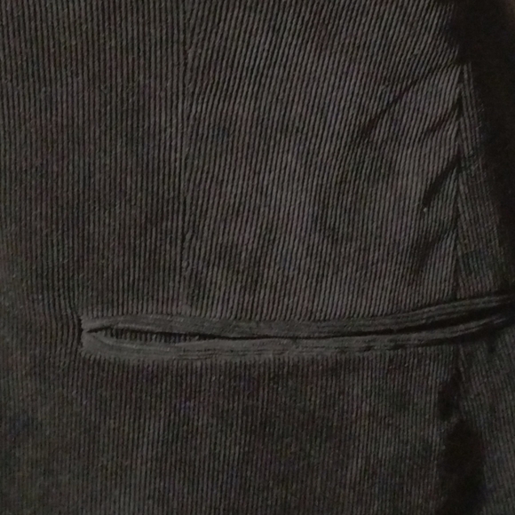 Vintage Norma Kamali Tailored Corduroy Blazer Black 1 Button Mimalist 90s Sz 18 - Picture 3 of 8